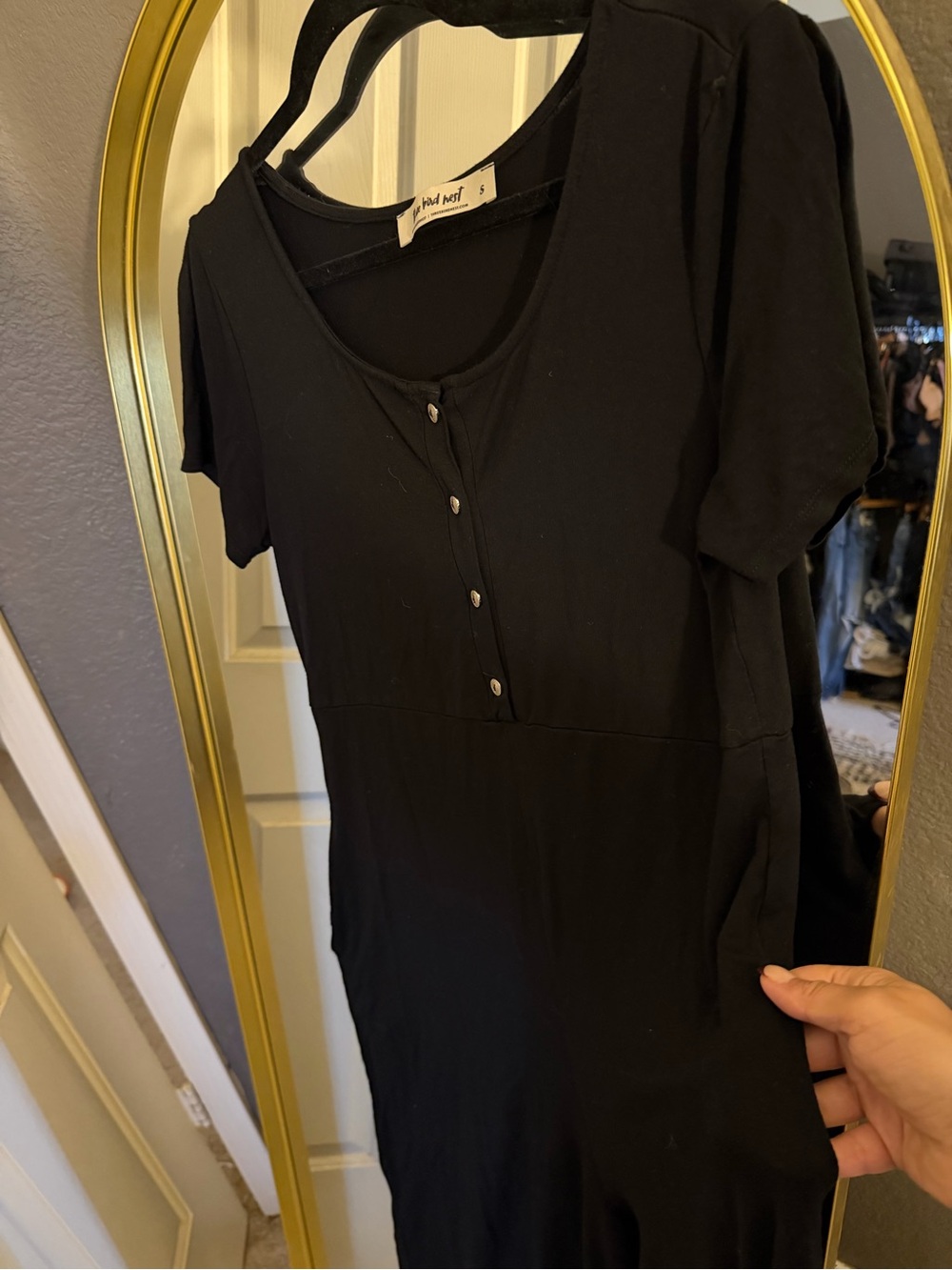 Three bird nest Black Women’s Button jumpsuit- Size S